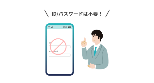 ID/パスワードは不要！