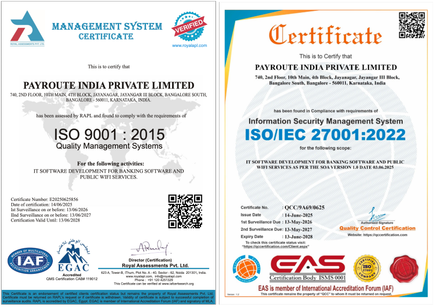 【ニュース】インドでのISO「ISO9001：2015」「ISO27001：2022」の取得が完了しました